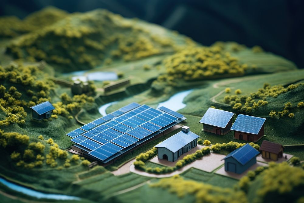 A solar panel in the valley outdoors green architecture. AI generated Image by rawpixel.