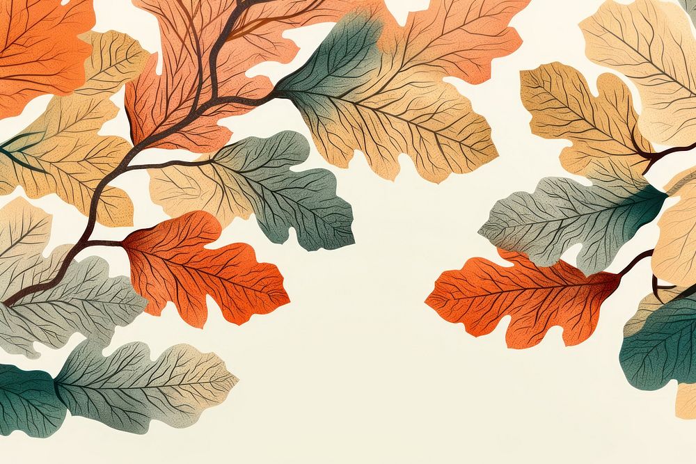 Oak leaves backgrounds pattern plant. AI generated Image by rawpixel.