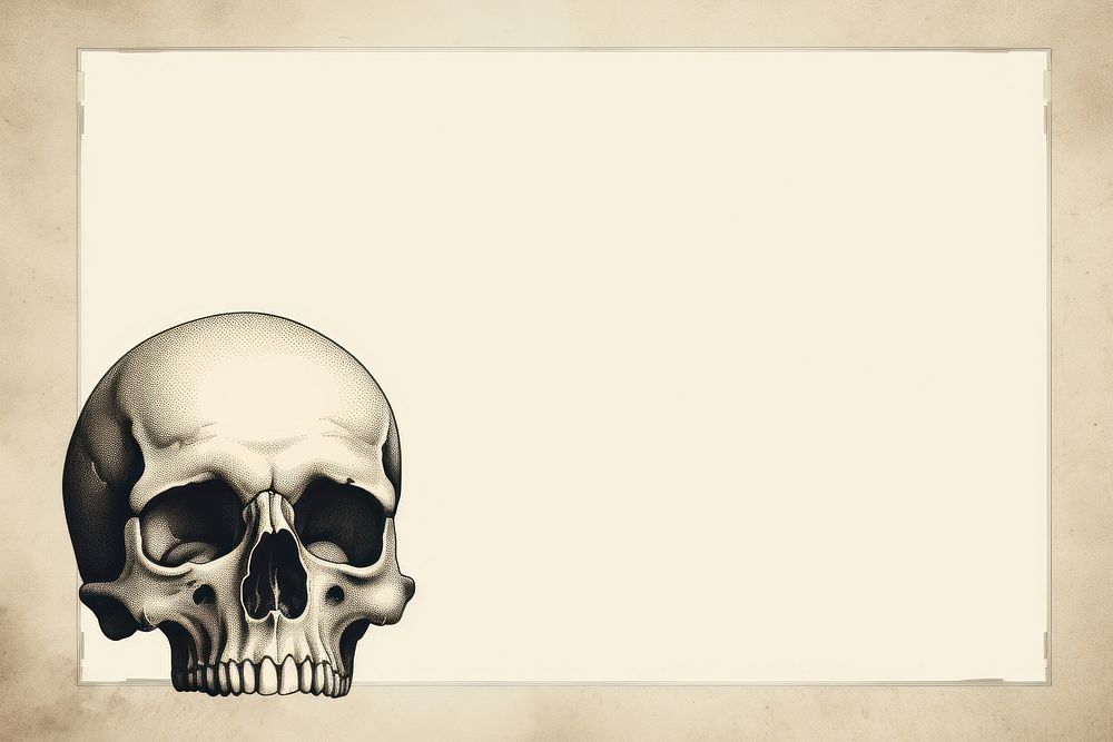 Skull frame document stained. AI generated Image by rawpixel.