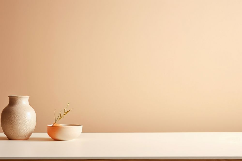 White tabletop vase wall architecture. AI generated Image by rawpixel.