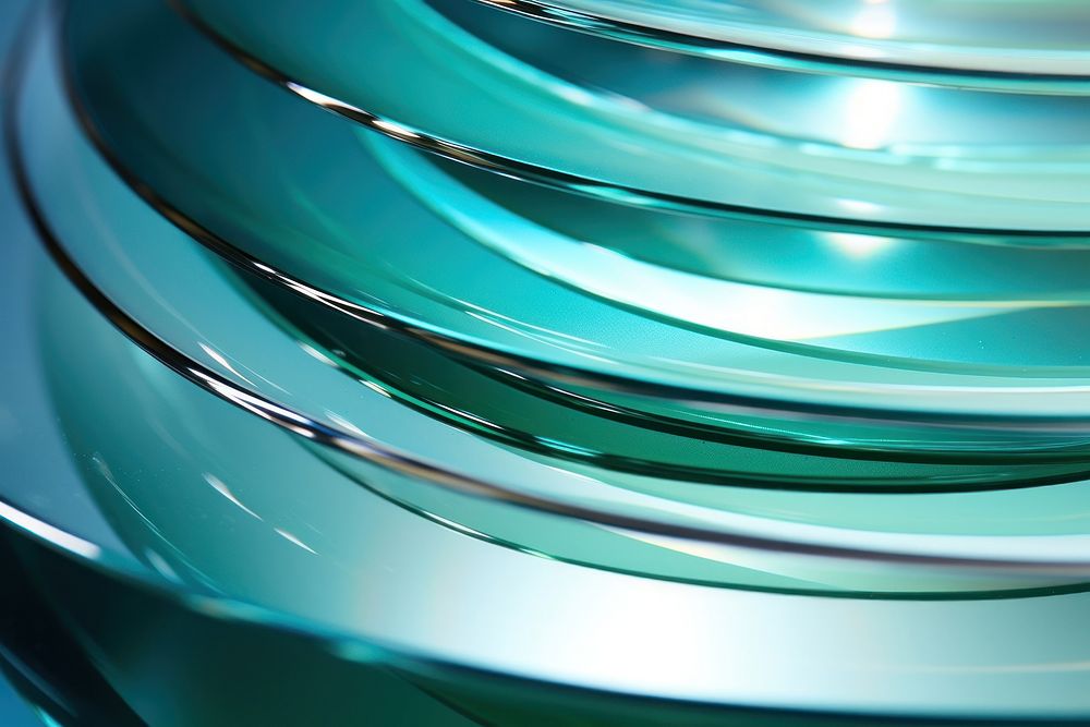 Shiny plates shape green glass. AI generated Image by rawpixel.