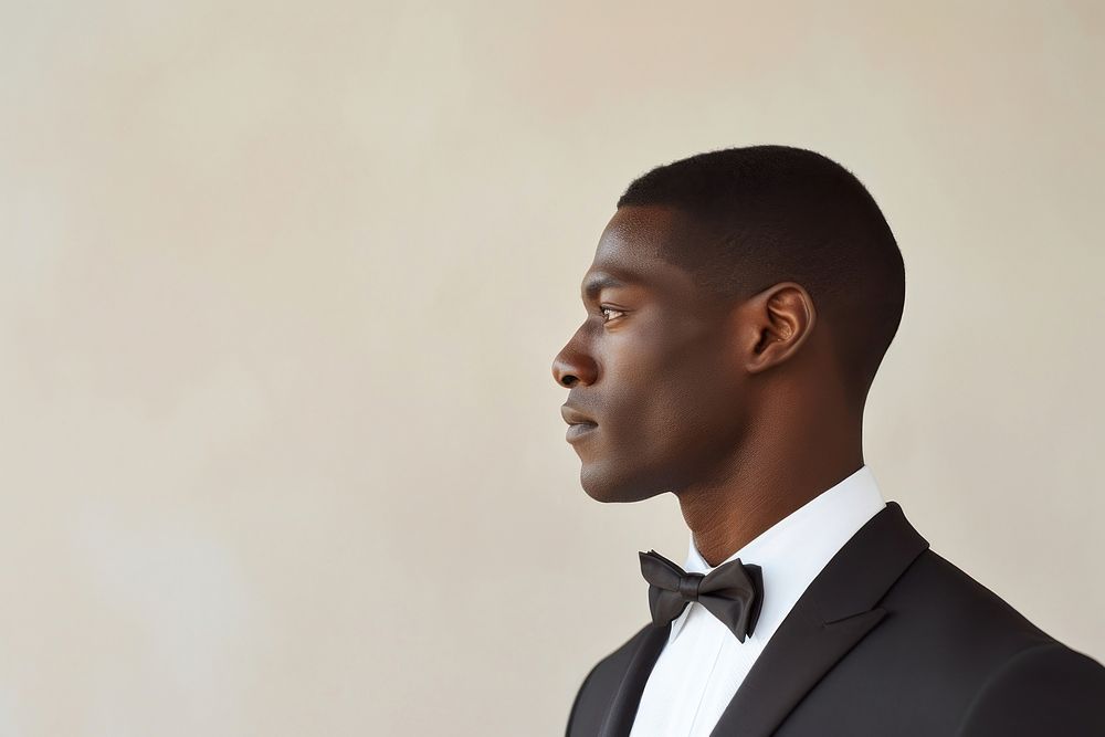 A bow tie portrait tuxedo adult. AI generated Image by rawpixel.