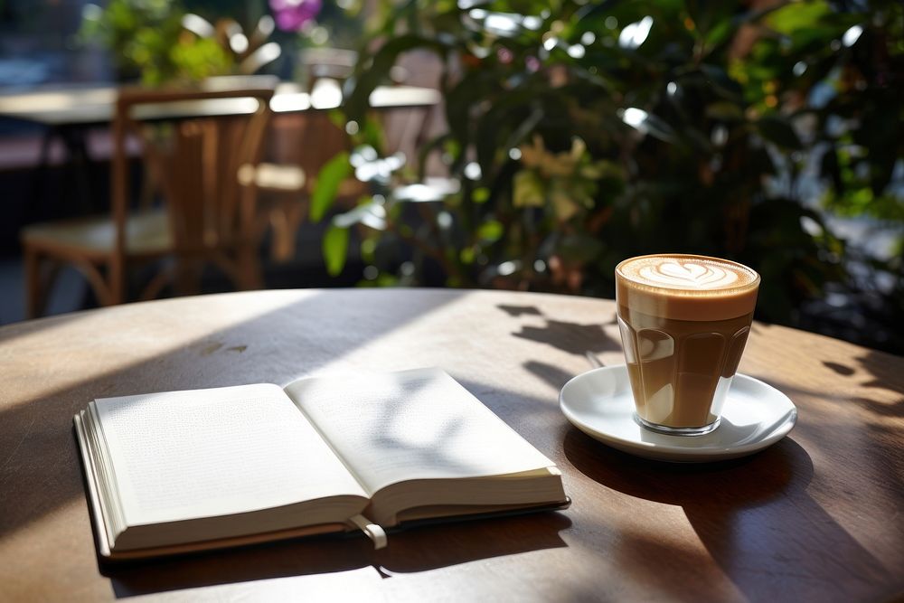 Working notebook talk with mature men coffee cafe cup. AI generated Image by rawpixel.