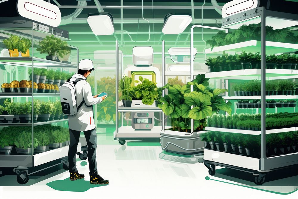 Agriculture supermarket gardening indoors. AI generated Image by rawpixel.