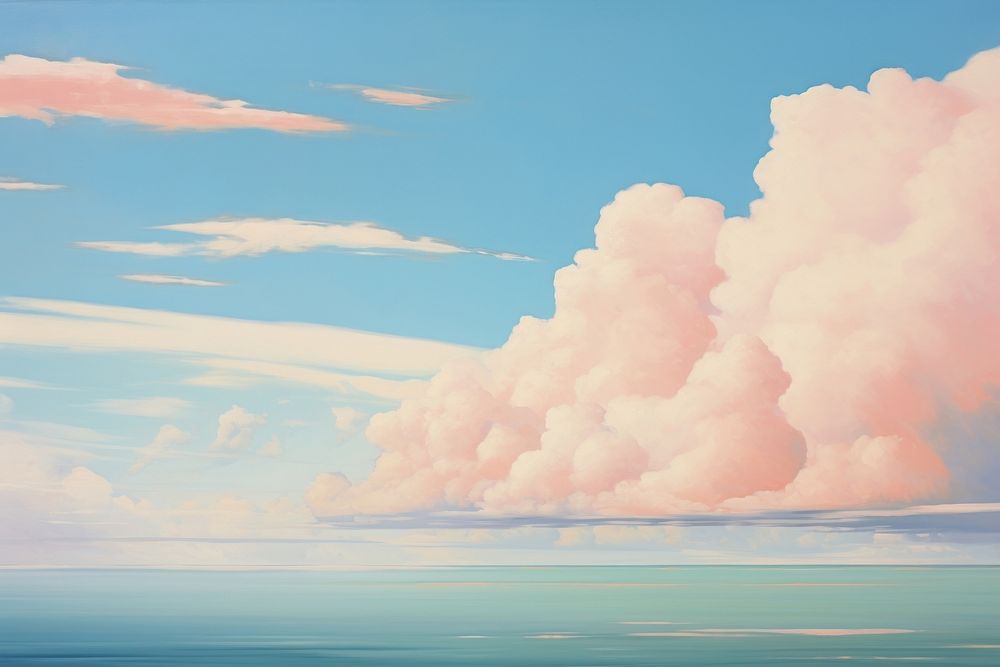 Scenery simplified clouds over the sea landscape outdoors horizon. AI generated Image by rawpixel.