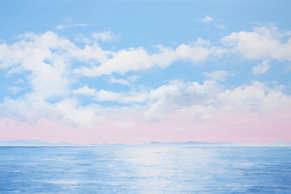 Scenery simplified clouds over the sea landscape outdoors horizon. AI generated Image by rawpixel.