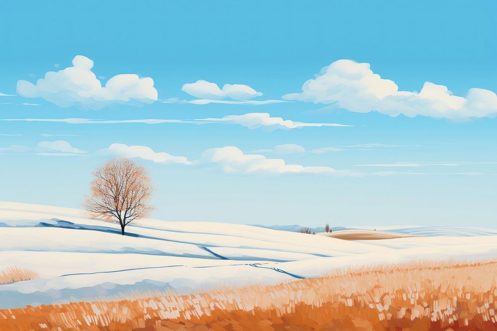 Scenery simplified empty grassland landscape | Free Photo Illustration ...