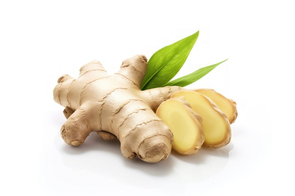 1 piece of ginger plant food white background. AI generated Image by rawpixel.