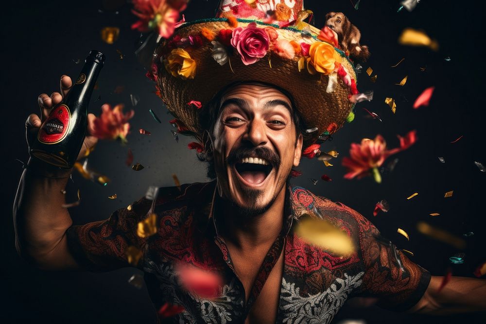 Mexican man gorgeous celebrating portrait adult photo. AI generated Image by rawpixel.