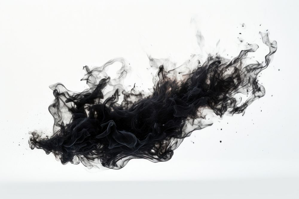 A black fire smoke white background splattered. AI generated Image by rawpixel.