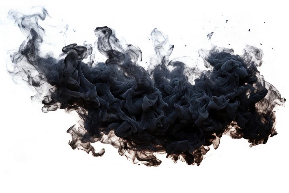 A black fire smoke white background splattered. AI generated Image by rawpixel.