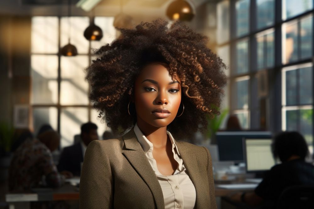 A black women office adult contemplation. AI generated Image by rawpixel.