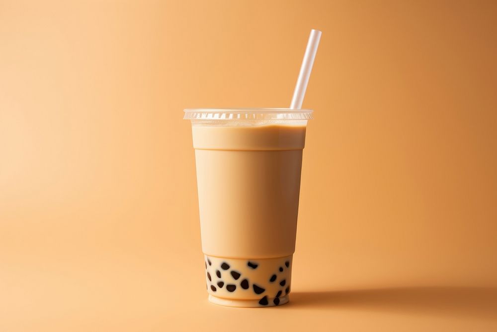 A cup of bubble milk tea drink refreshment disposable. AI generated Image by rawpixel.