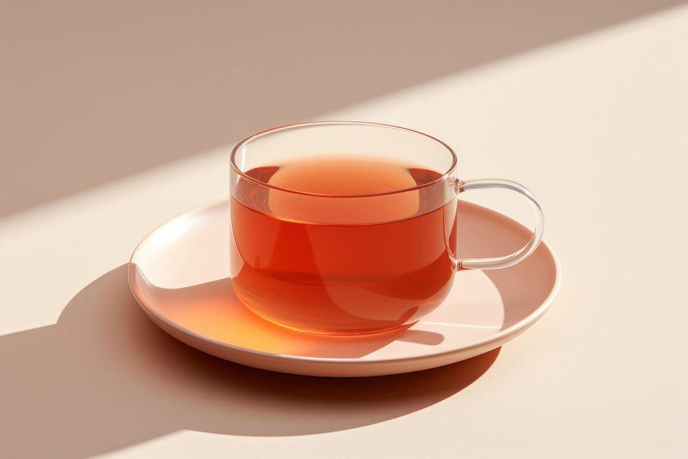 A clear cup of hot tea saucer drink mug. AI generated Image by rawpixel.