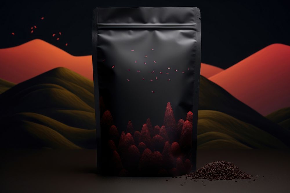 Espresso pouch coffee plant landscape furniture. AI generated Image by rawpixel.