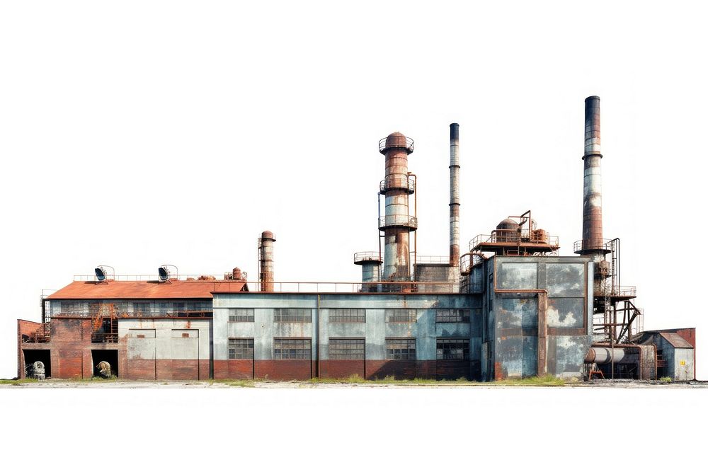 A factory architecture building refinery. AI generated Image by rawpixel.