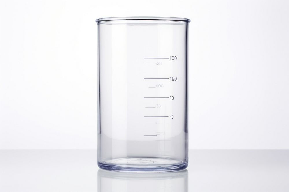 Laboratory beaker in water white laboratory bottle white background. AI generated Image by rawpixel.
