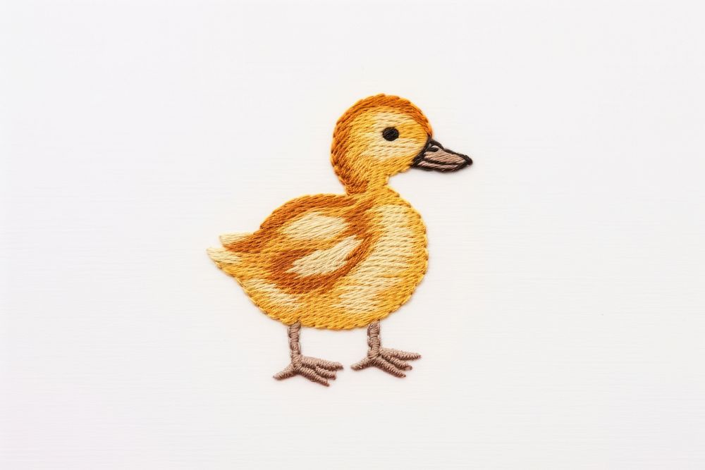 Duck embroidery animal bird representation. AI generated Image by rawpixel.