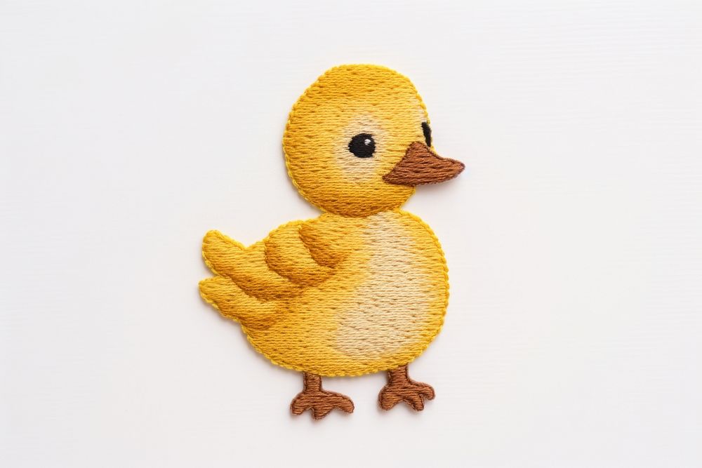 Duck toy embroidery textile animal bird. AI generated Image by rawpixel.