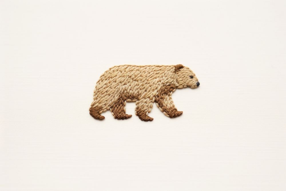 Bear walking wildlife textile animal. AI generated Image by rawpixel.