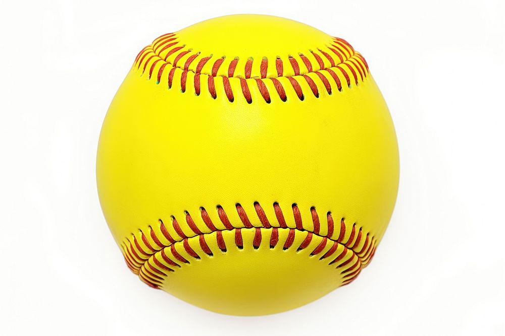 Yellow softball baseball sphere sports. AI generated Image by rawpixel.
