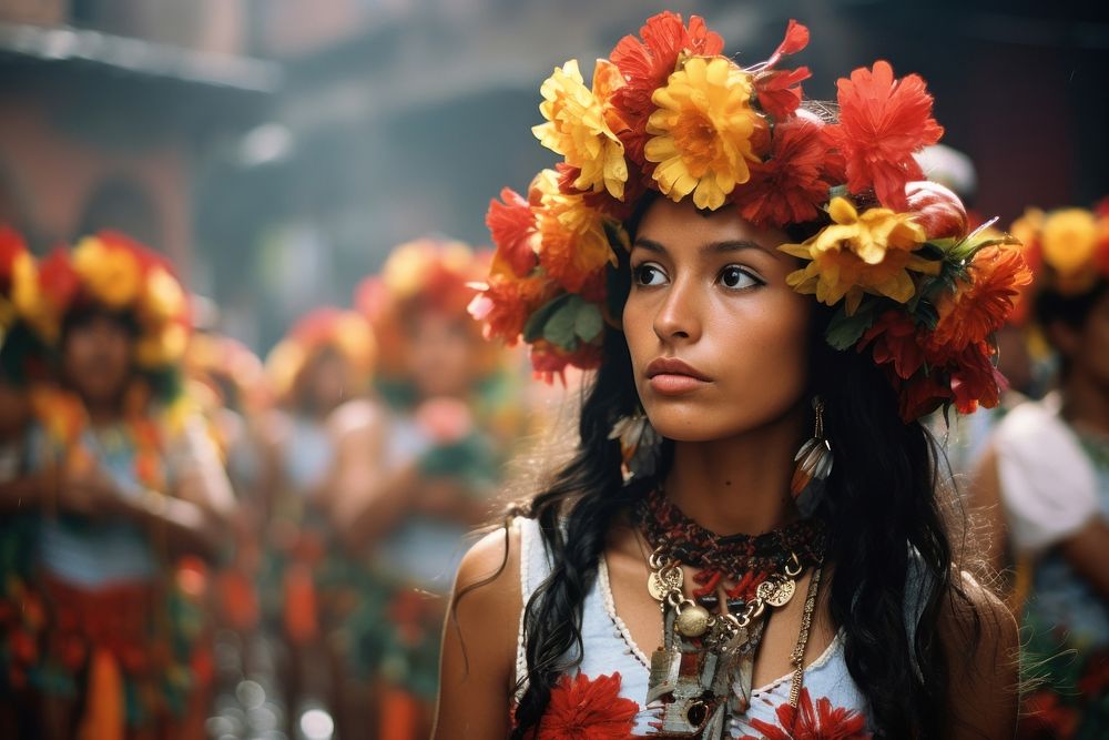 Colombian People festival adult tribe. AI generated Image by rawpixel.