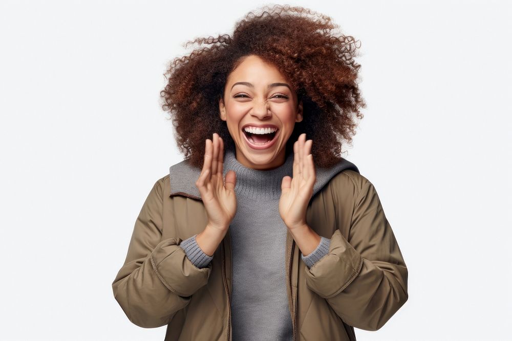 African american woman laughing smiling adult. AI generated Image by rawpixel.