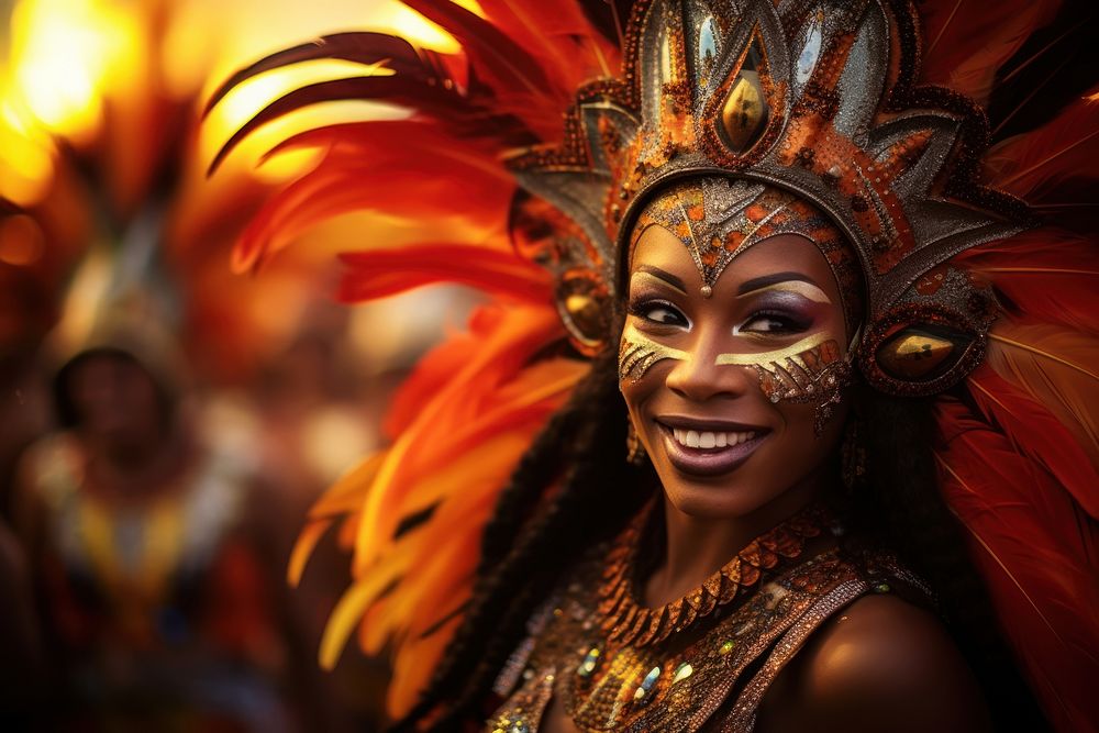 Brazilian People carnival parade adult. AI generated Image by rawpixel.