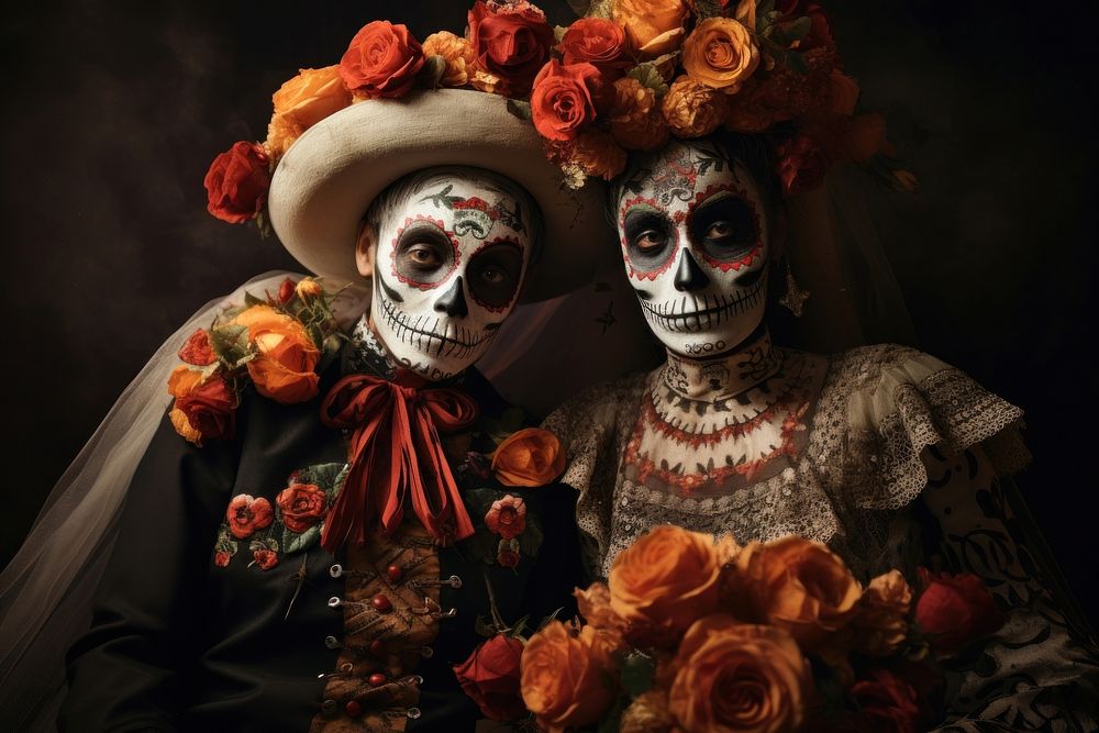 Mexican People halloween flower adult. AI generated Image by rawpixel.