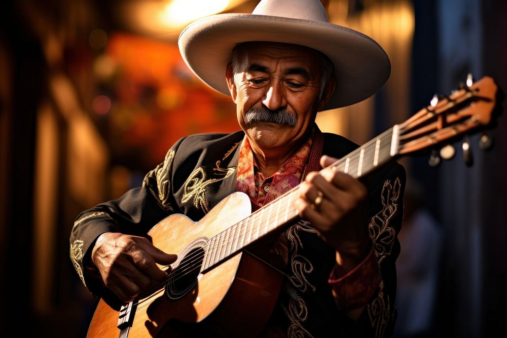 Mexican People musician guitar entertainment. AI generated Image by rawpixel.