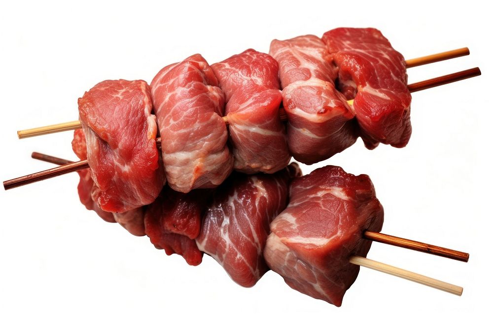 Photo of meat and skewer grilling cooking beef. AI generated Image by rawpixel.