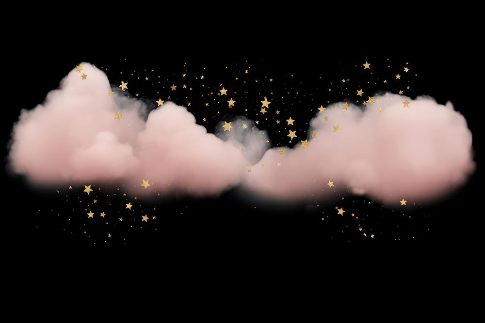 Pastel pink cloud fog and stars png astronomy nature night. AI generated Image by rawpixel.