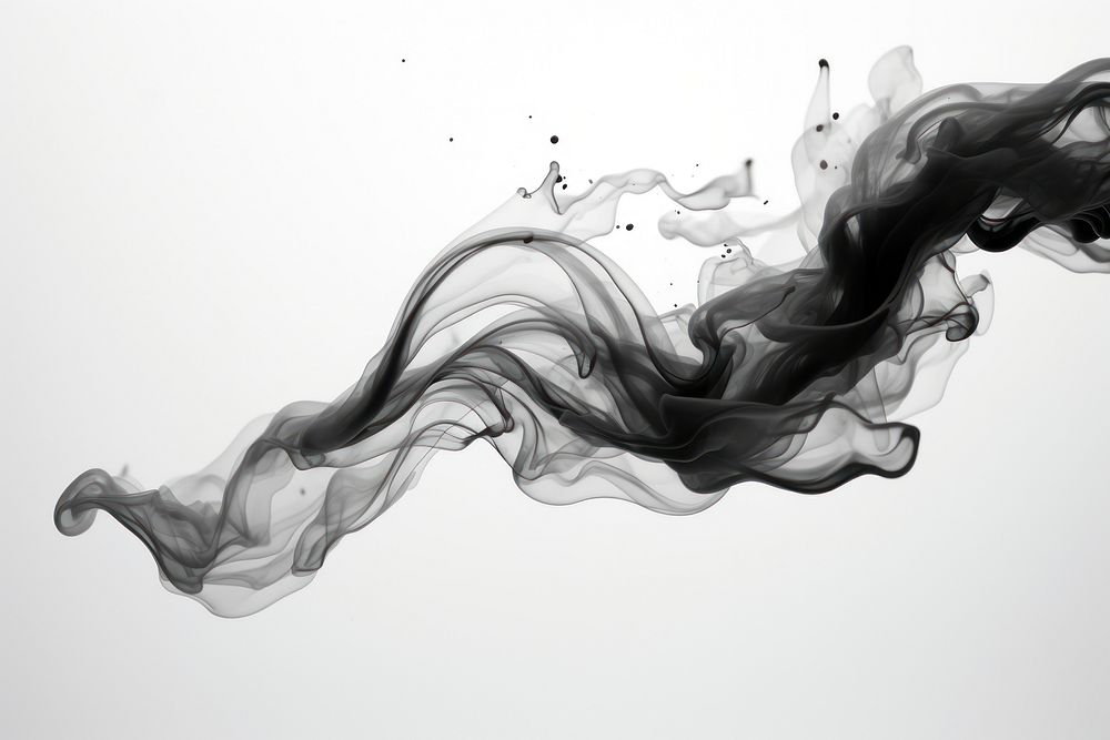 Ink in clear backgrounds black smoke. AI generated Image by rawpixel.