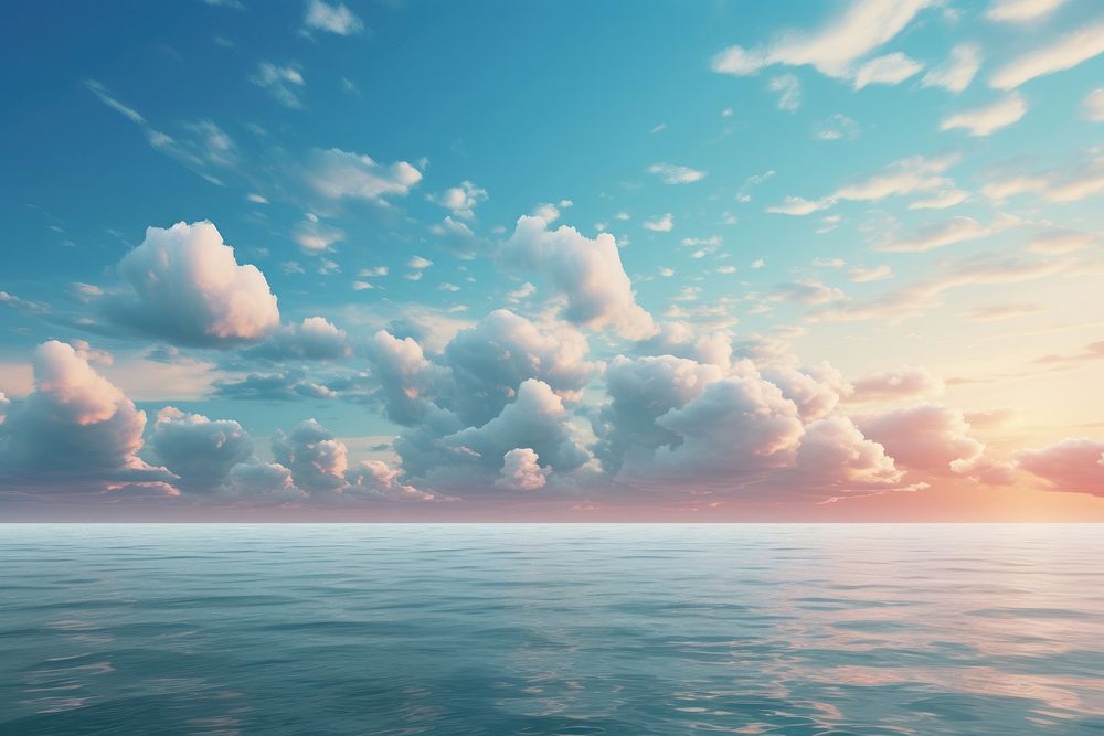 Scenery sea and sky landscape outdoors horizon. AI generated Image by rawpixel.