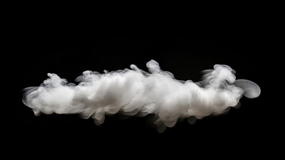 Small white cloud fog sky black background monochrome. AI generated Image by rawpixel.