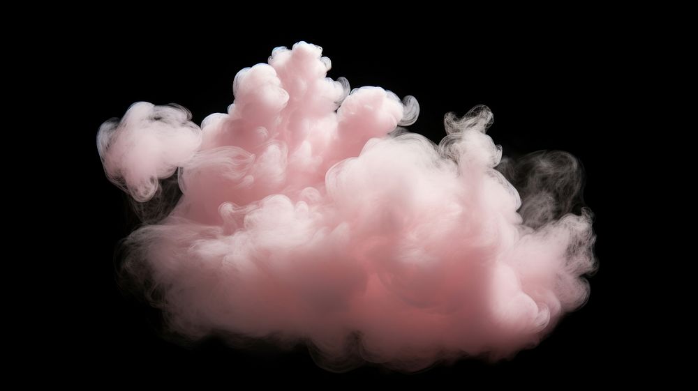 Pink cloud smoke black background fragility. AI generated Image by rawpixel.