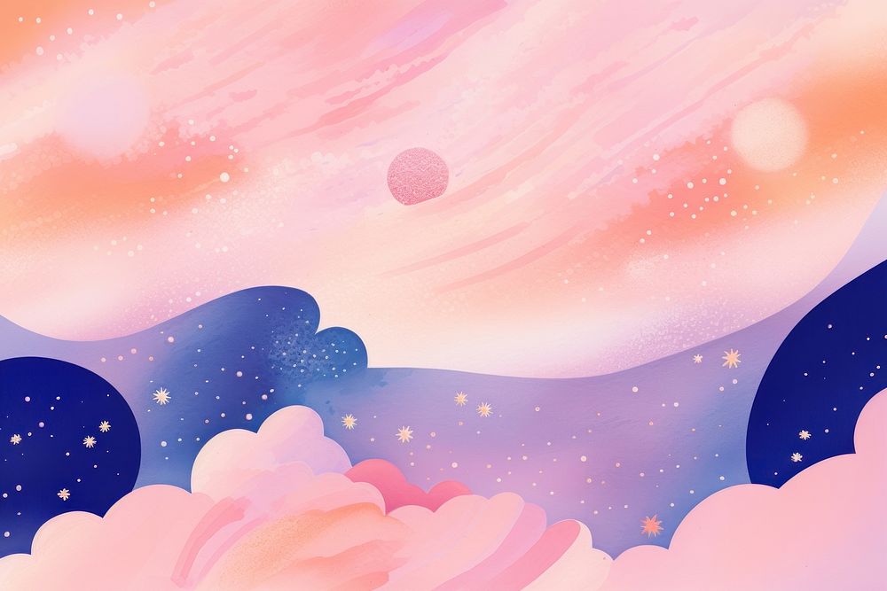 Moon and galaxy pattern backgrounds nature pink. AI generated Image by rawpixel.