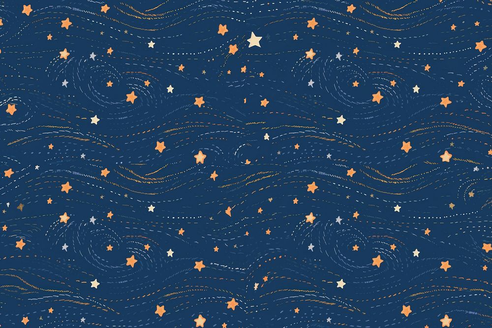 Moon and stars pattern texture constellation illuminated. AI generated Image by rawpixel.