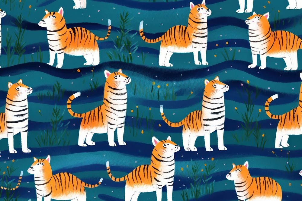 Tigers pattern wildlife animal mammal. AI generated Image by rawpixel.