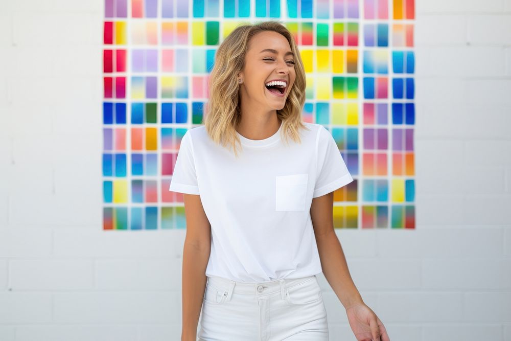 A woman talking to someone laughing smile adult. AI generated Image by rawpixel.