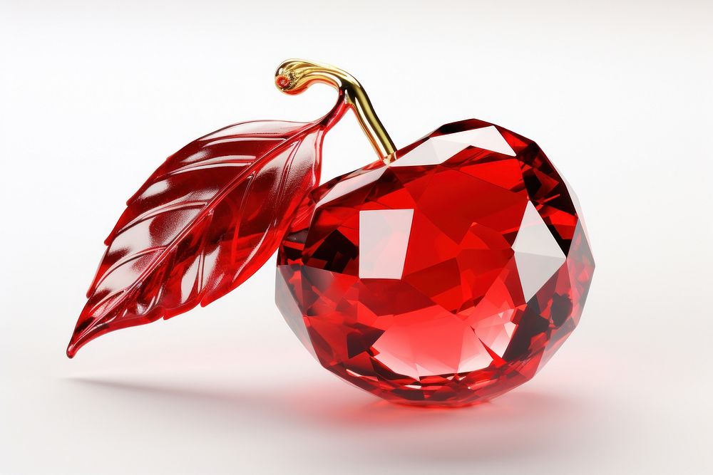 Cherry with leaf gemstone jewelry accessories. AI generated Image by rawpixel.