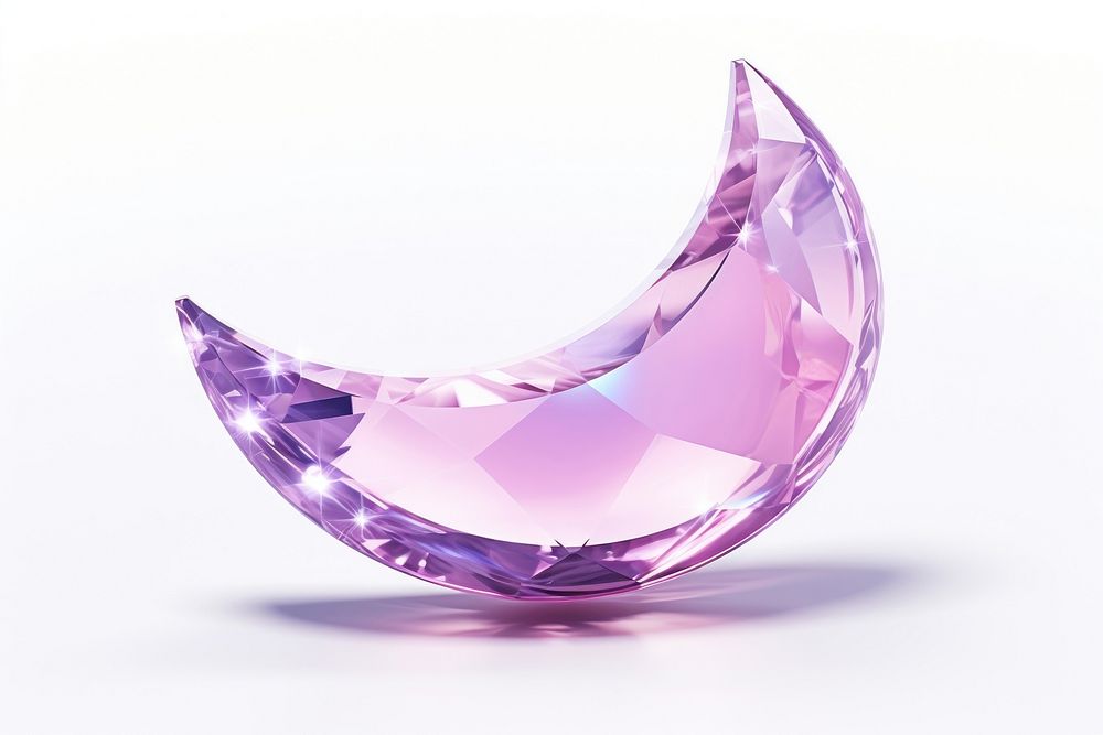 Crescent-shaped gemstone amethyst jewelry. AI generated Image by rawpixel.