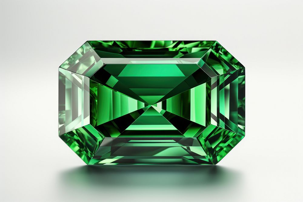 Emerald cut gemstone jewelry crystal. AI generated Image by rawpixel.