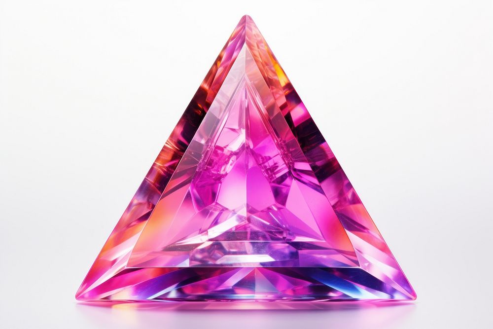 Triangular gemstone crystal amethyst. AI generated Image by rawpixel.