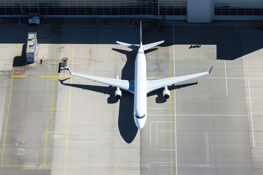 Airport terminal aircraft airplane airliner. AI generated Image by rawpixel.