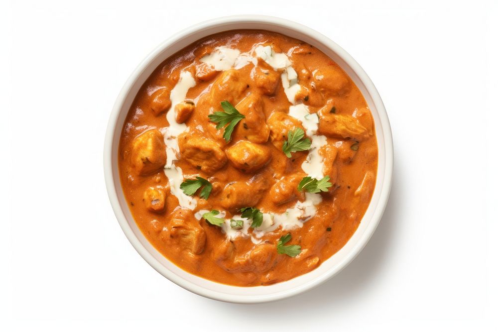 Indian butter chicken curry food meal bowl. AI generated Image by rawpixel.