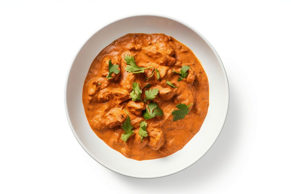 Indian butter chicken curry plate food meat. AI generated Image by rawpixel.