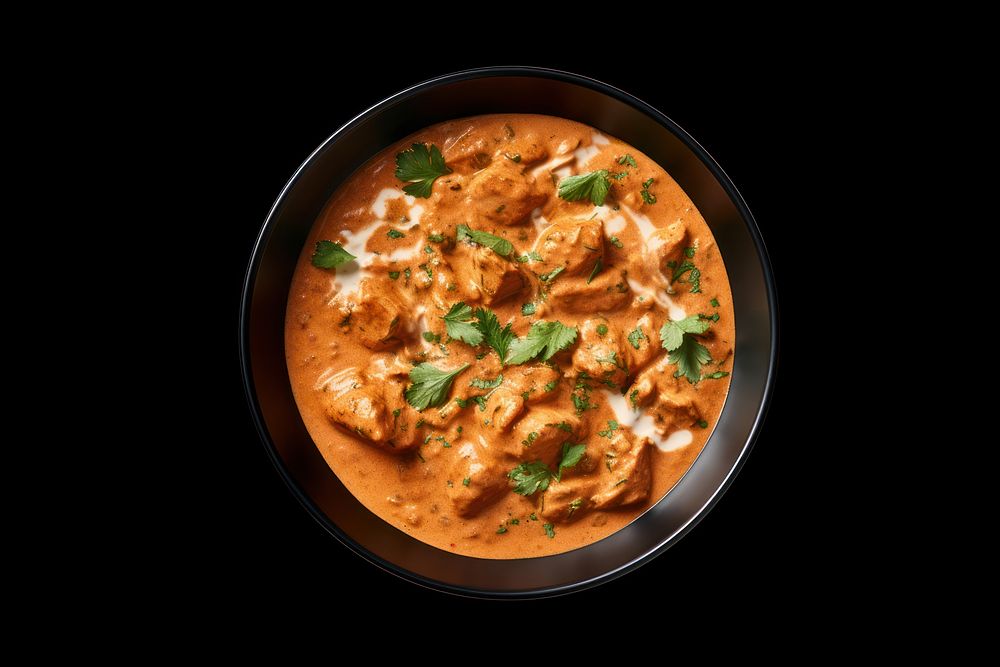 Indian butter chicken curry food meat vegetable. AI generated Image by rawpixel.