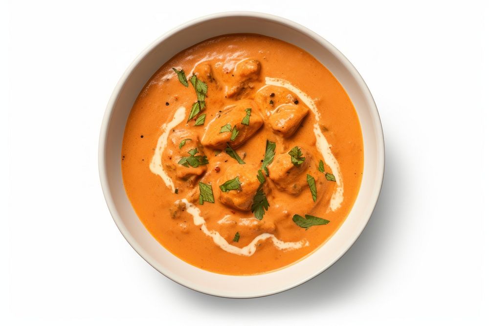Indian butter chicken curry gravy plate food. AI generated Image by rawpixel.