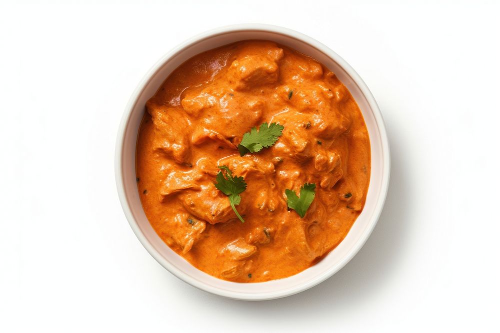 Indian butter chicken curry food meat bowl. AI generated Image by rawpixel.